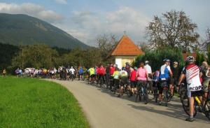 Vida Markovc: Kolona kolesarjev (fotonatečaj Dogodki v občini Radovljica 2014)